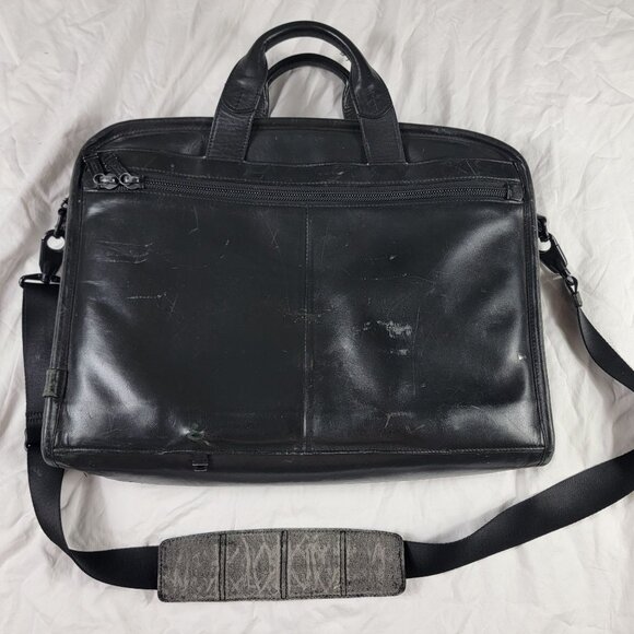 Tumi Alpha Slim Large Screen Portfolio Leather Briefcase Laptop 96111DH - Picture 2 of 14